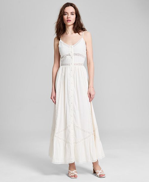 And Now This Women's Lace-Inset Fit & Flare Maxi Dress Exclusively at Macy's Women's Fashion Shoes & Accessories