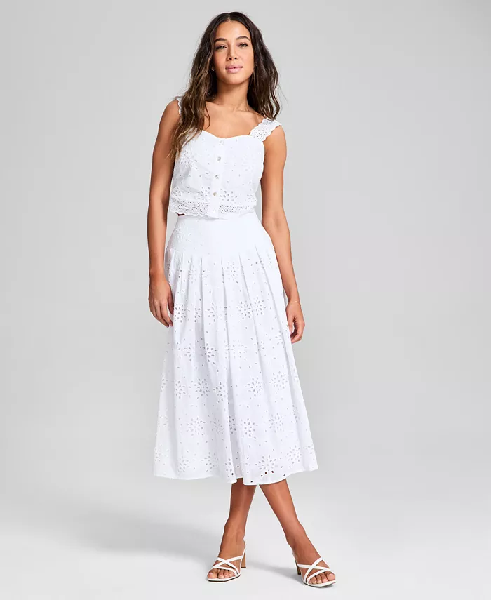 And Now This Women's Sleeveless Eyelet Tank Top Exclusively At Macy's Women's Fashion Shoes & Accessories