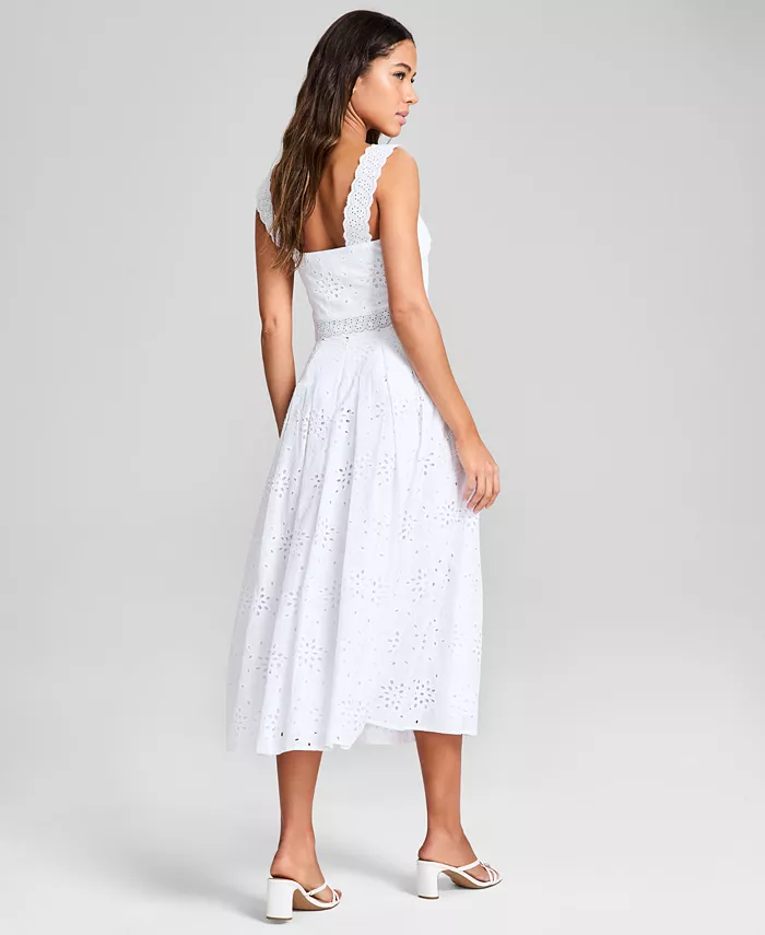 And Now This Women's Sleeveless Eyelet Tank Top & Midi Skirt Exclusively At Macy's Women's Fashion Shoes & Accessories