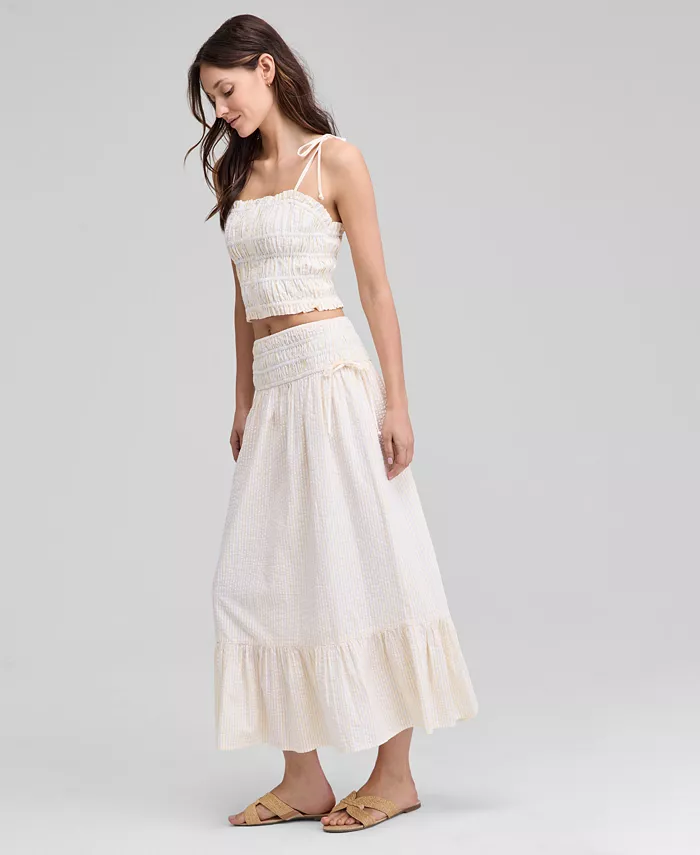 And Now This Women's Smocked Seersucker Maxi Skirt Exclusively At Macy's Women's Fashion Shoes & Accessories