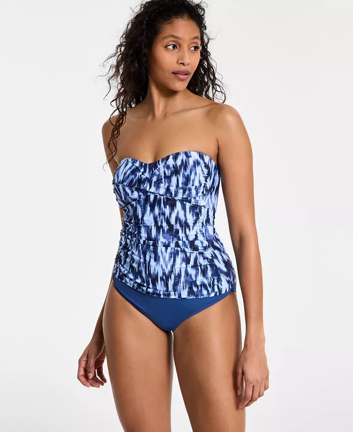 Anne Cole Women's Shirred Bandini Top & High-Waist Bottoms Women's Fashion Shoes & Accessories