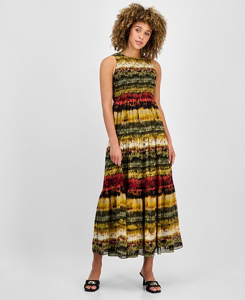 Anne Klein Petite Printed Maxi Dress Women's Fashion Shoes & Accessories