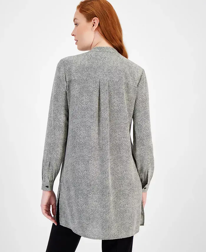 Anne Klein Printed Long-Length Tunic Women's Fashion Shoes & Accessories