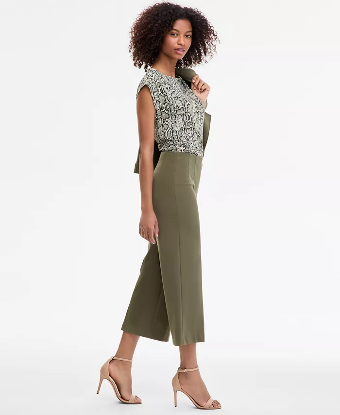 Anne Klein Women's High-Rise Pull-On Crop Wide-Leg Pants Women's Fashion Shoes & Accessories