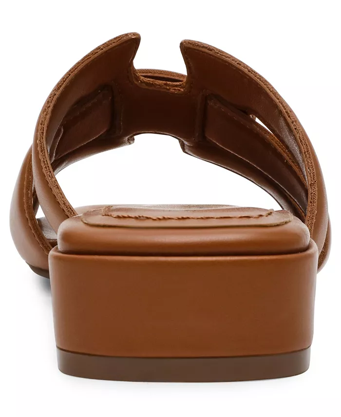 Anne Klein Women's Loyal Square Toe Slide Flat Sandals Women's Fashion Shoes & Accessories