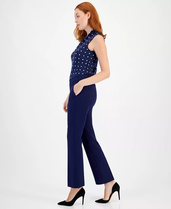 Anne Klein Women's Mid-Rise Pull-On Slash-Pocket Pants Women's Fashion Shoes & Accessories