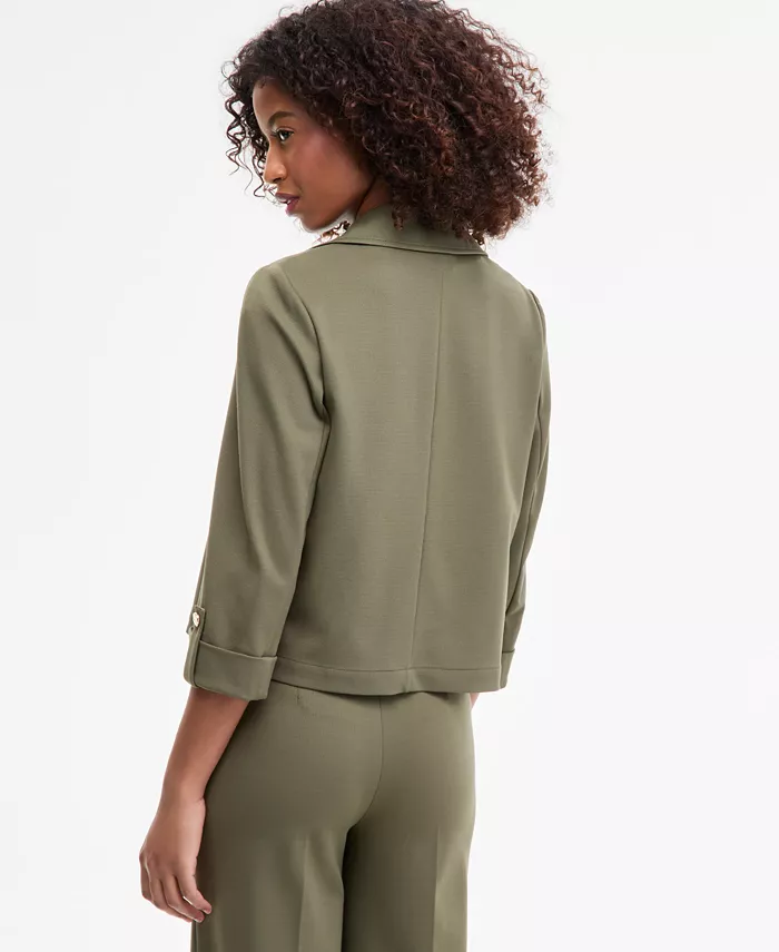 Anne Klein Women's Notched Collar Drapey Cropped Jacket Women's Fashion Shoes & Accessories