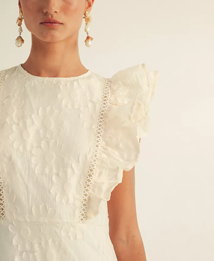 AROSE STUDIO INC Women's Emily Ruffled Minidress Women's Fashion Shoes & Accessories