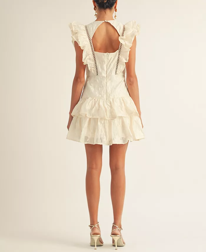 AROSE STUDIO INC Women's Emily Ruffled Minidress Women's Fashion Shoes & Accessories