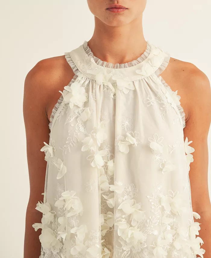 AROSE STUDIO INC Women's Jacey Embellished Sleeveless Shift Dress Women's Fashion Shoes & Accessories