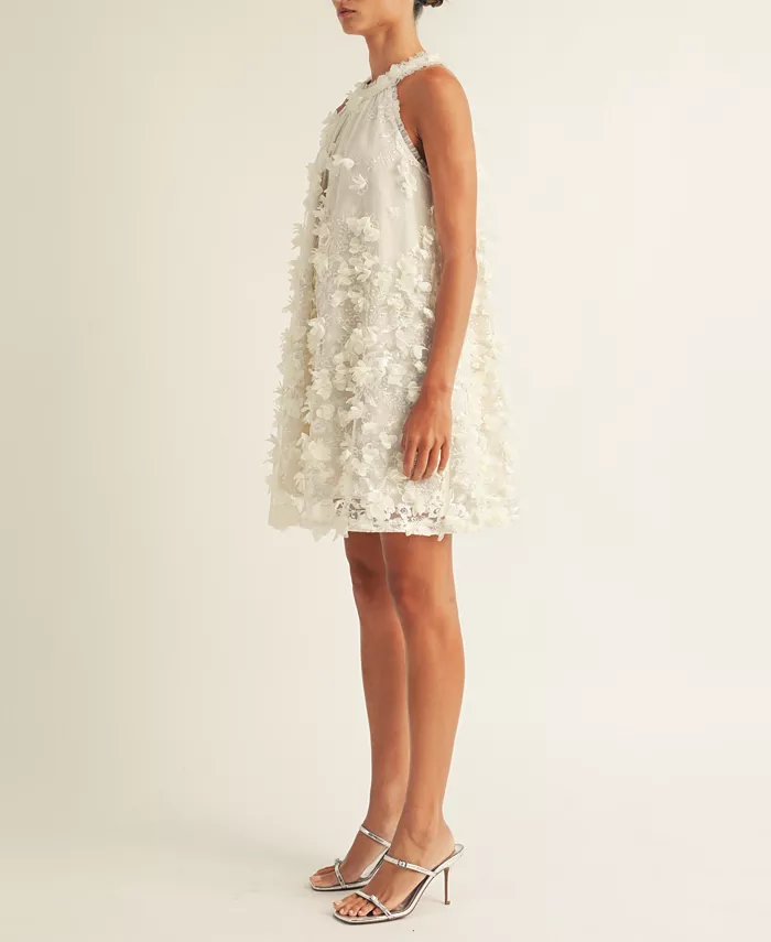 AROSE STUDIO INC Women's Jacey Embellished Sleeveless Shift Dress Women's Fashion Shoes & Accessories