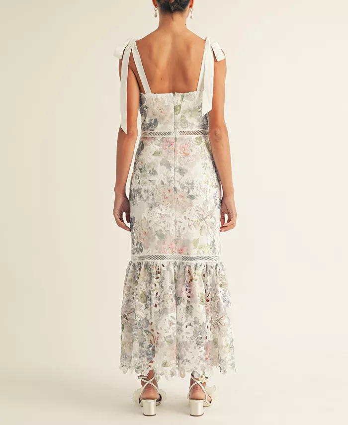 AROSE STUDIO INC Women's Madison Floral-Lace Midi Dress Women's Fashion Shoes & Accessories