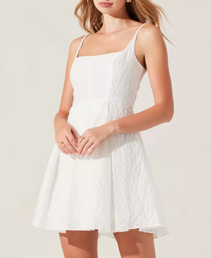 ASTR The Label Women's Ellie Jacquard Fit & Flare Dress Women's Fashion Shoes & Accessories