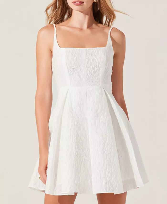 ASTR The Label Women's Ellie Jacquard Fit & Flare Dress Women's Fashion Shoes & Accessories