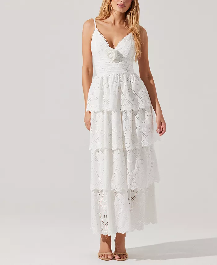 ASTR The Label Women's Faeryn Cotton Maxi Dress Women's Fashion Shoes & Accessories