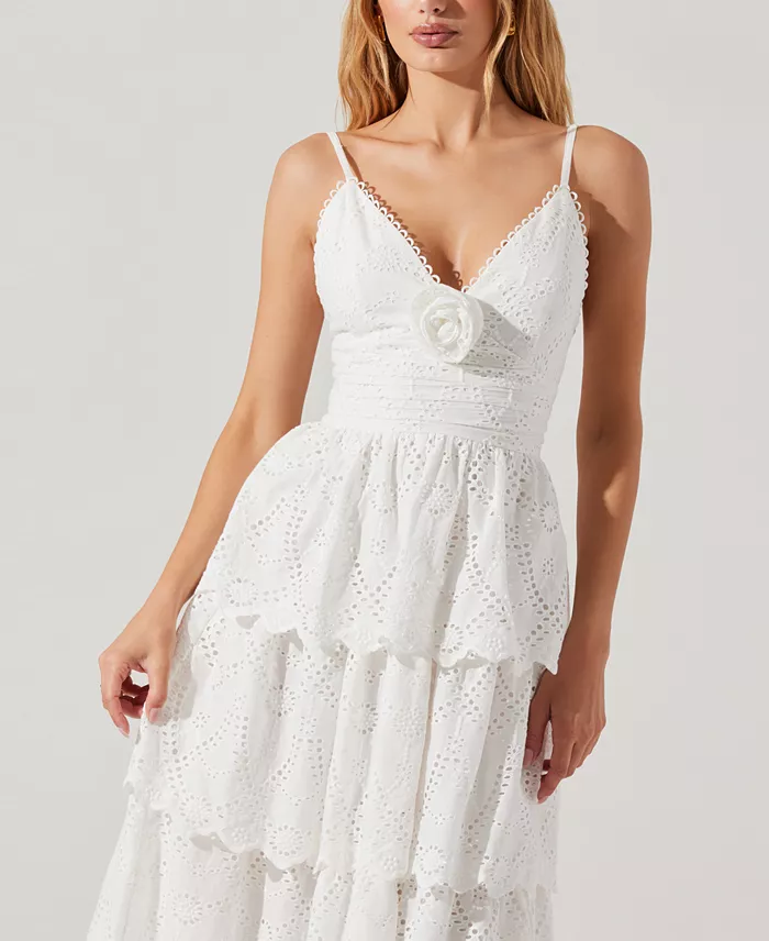 ASTR The Label Women's Faeryn Cotton Maxi Dress Women's Fashion Shoes & Accessories