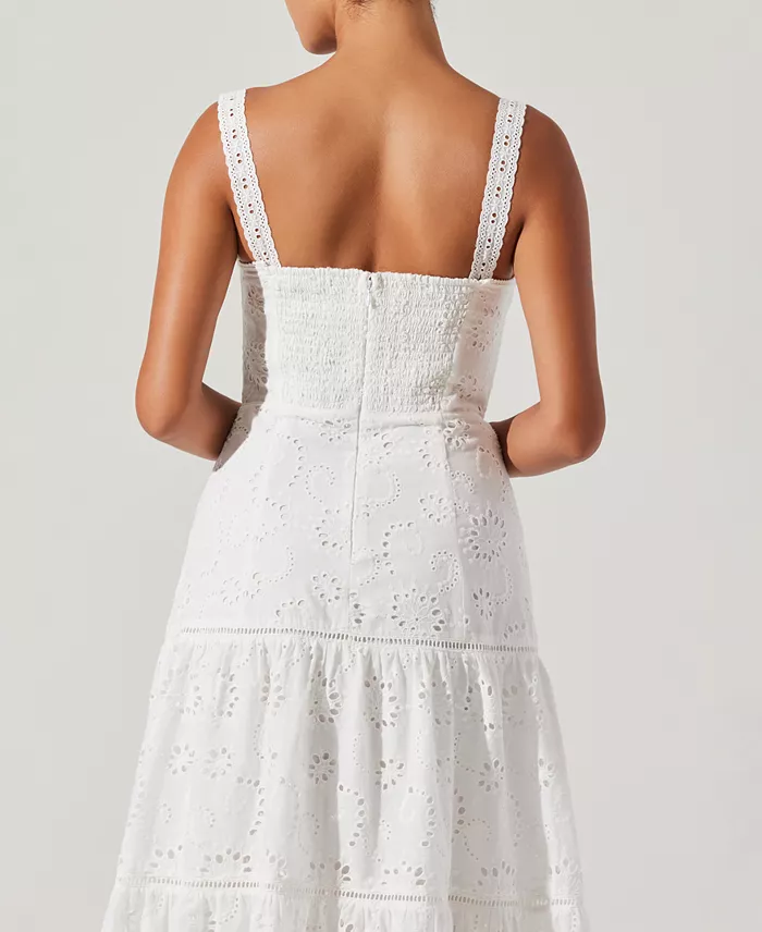 ASTR The Label Women's Pellagia Lace-Trim Midi Dress Women's Fashion Shoes & Accessories