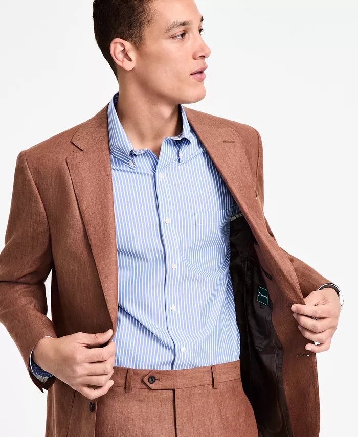 B By Brooks Brothers Men's Linen Classic-Fit Suit Separates Jacket Men's Fashion & Accessories