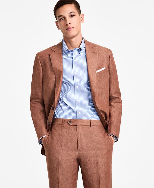 B By Brooks Brothers Men's Linen Classic-Fit Suit Separates Jacket Men's Fashion & Accessories