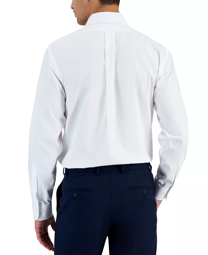 B By Brooks Brothers Men’s Regular Fit Non-Iron Spread Collar Solid Pinpoint Dress Shirt Men's Fashion & Accessories