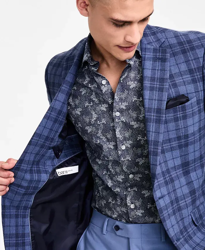 Bar III Men's Slim-Fit Plaid Sport Coat Created For Macy's Men's Fashion & Accessories