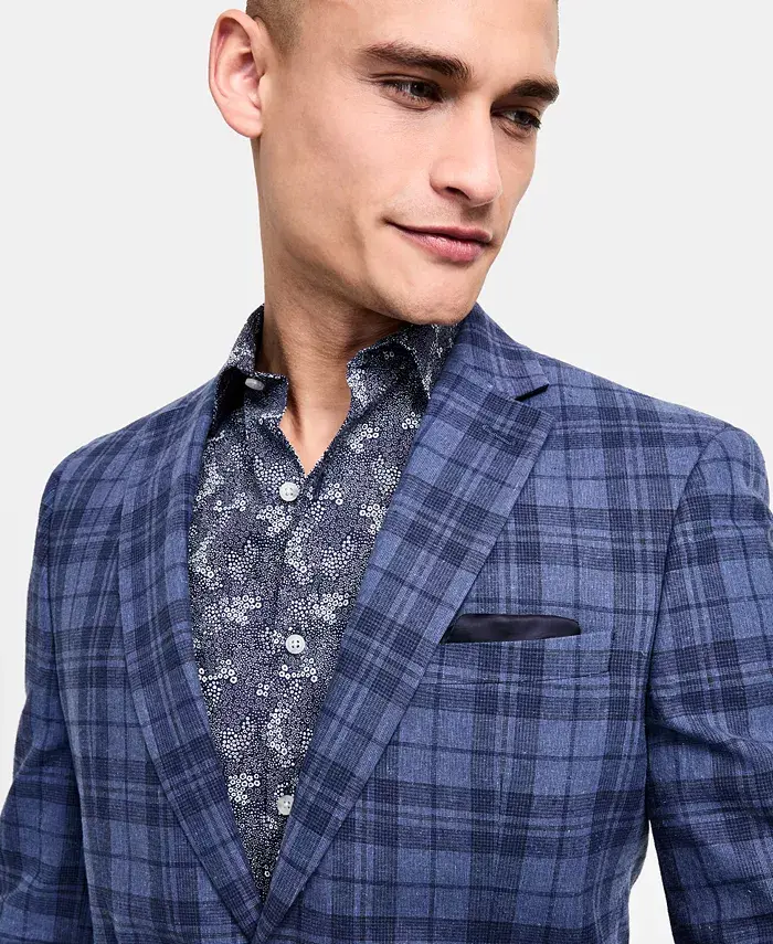Bar III Men's Slim-Fit Plaid Sport Coat Created For Macy's Men's Fashion & Accessories