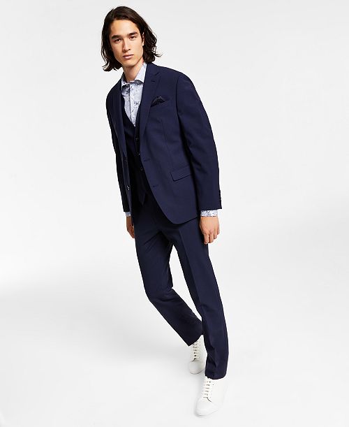 Bar III Men's Slim-Fit Solid Wool Suit Separates Created for Macy's Men's Fashion & Accessories