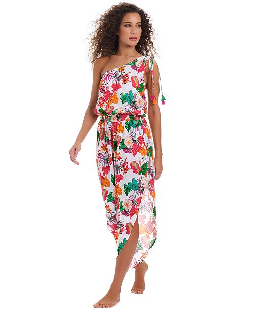 Bar III Women's Bermuda Babe Printed One-Shoulder Jumpsuit Exclusively at Macy's Women's Fashion Shoes & Accessories