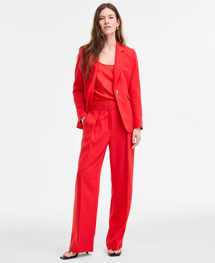 Bar III Women's Crepe One-Button Blazer Exclusively At Macy's Women's Fashion Shoes & Accessories