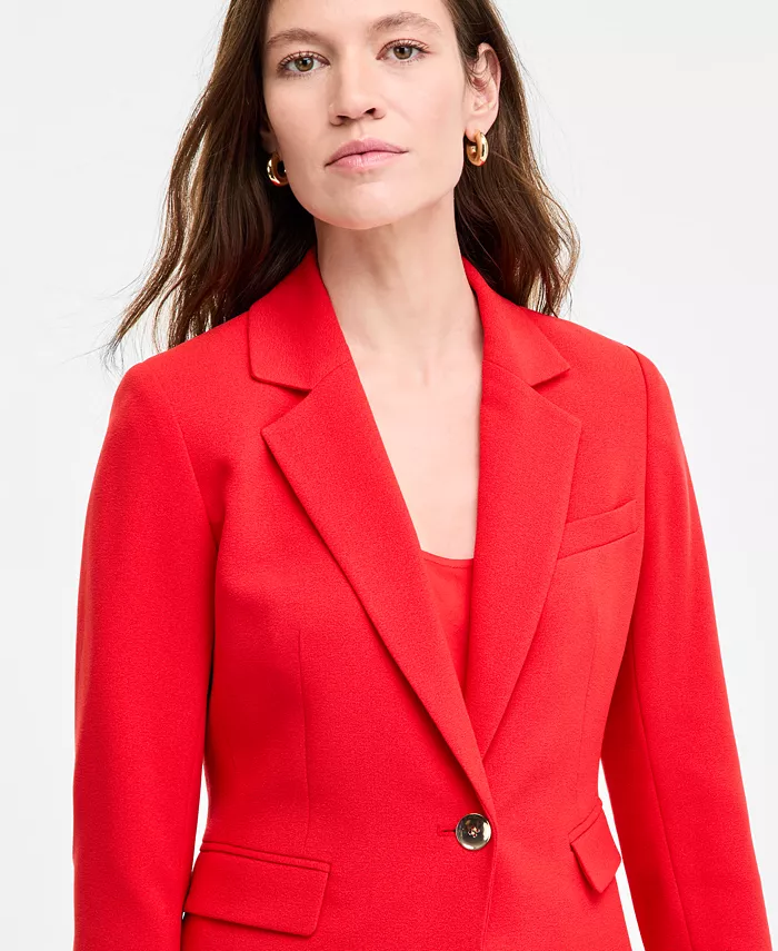 Bar III Women's Crepe One-Button Blazer Exclusively At Macy's Women's Fashion Shoes & Accessories