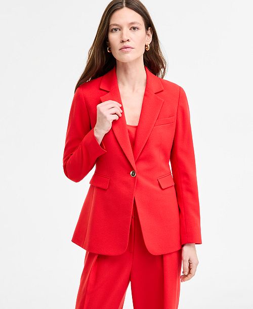 Bar III Women's Crepe One-Button Blazer Exclusively At Macy's Women's Fashion Shoes & Accessories