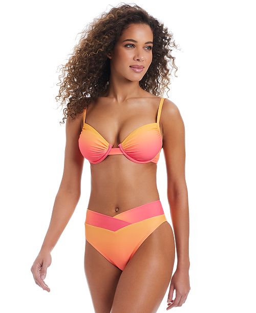 Bar III Women's Day Club Ombré Bikini Top & V-Waist Bikini Bottoms Exclusively at Macy's Women's Fashion Shoes & Accessories