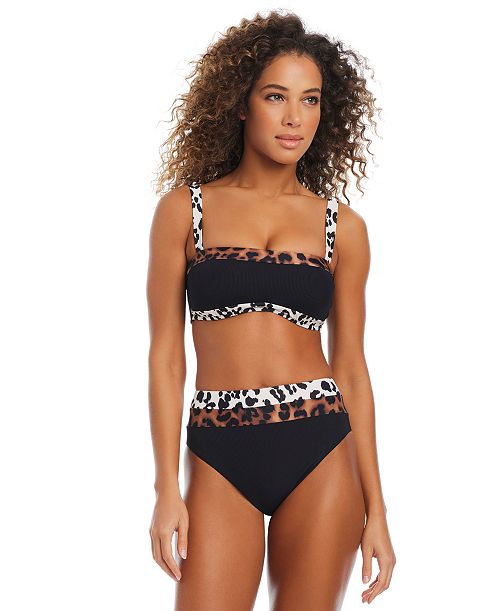 Bar III Women's In My Skin Bandeau Bikini Top & High Rise Bottoms Exclusively at Macy's Women's Fashion Shoes & Accessories