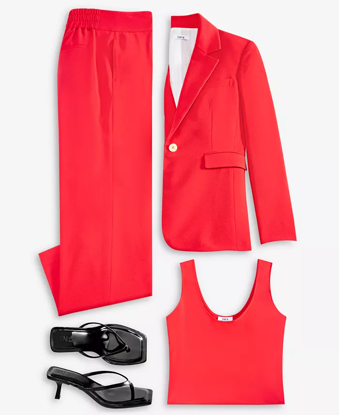 Bar III Women's One-Button Blazer Tunic Tank & Pants Exclusively At Macy's Women's Fashion Shoes & Accessories