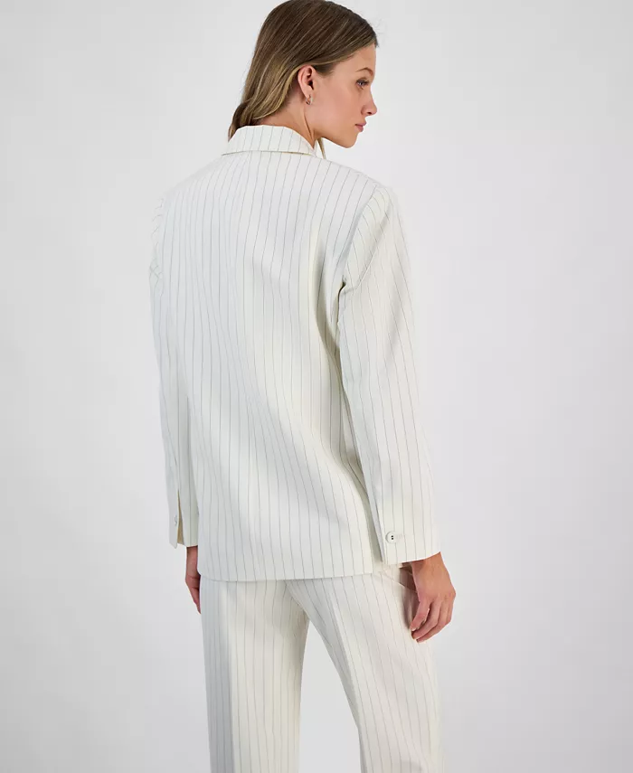 Bar III Women's Pinstriped Jacket Exclusively At Macy's Women's Fashion Shoes & Accessories