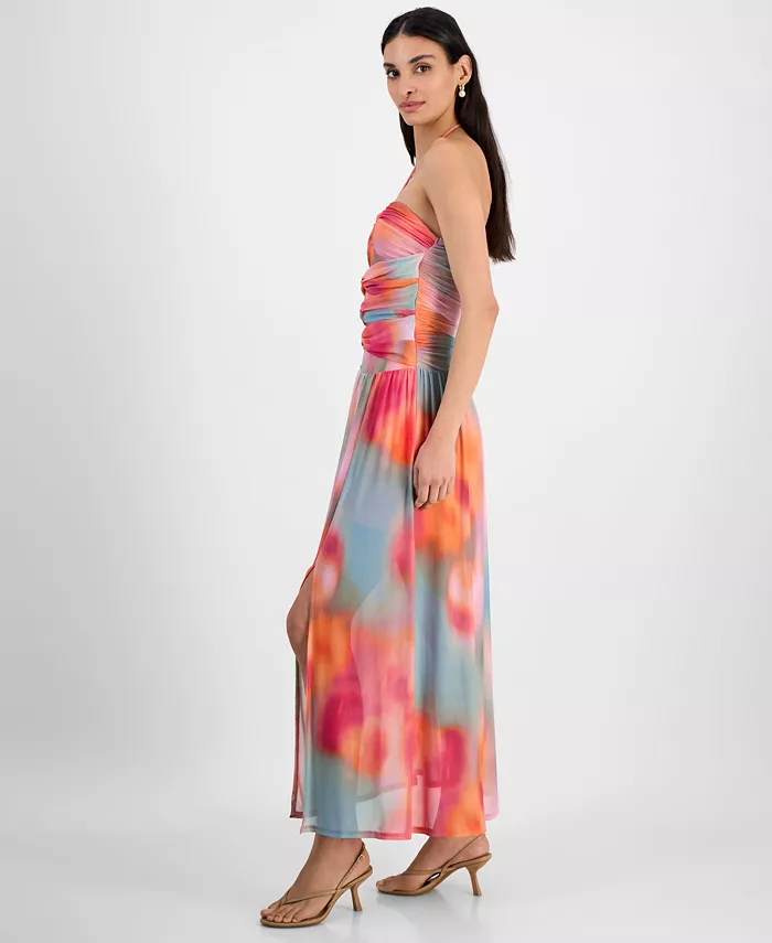 Bar III Women's Printed Halter Bandeau Maxi Dress Exclusively At Macy's Women's Fashion Shoes & Accessories