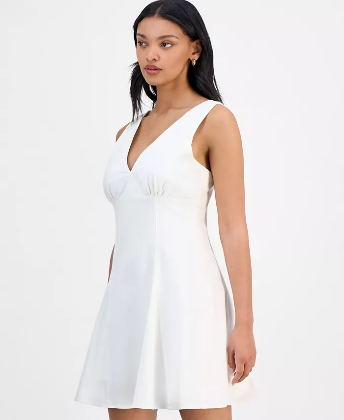 Bar III Women's V-Neck Sleeveless A-Line Dress Exclusively At Macy's Women's Fashion Shoes & Accessories