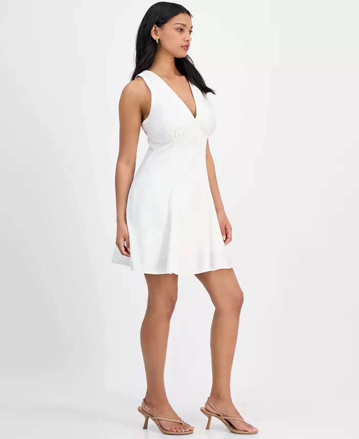 Bar III Women's V-Neck Sleeveless A-Line Dress Exclusively At Macy's Women's Fashion Shoes & Accessories