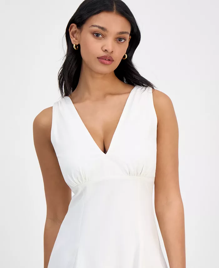 Bar III Women's V-Neck Sleeveless A-Line Dress Exclusively At Macy's Women's Fashion Shoes & Accessories