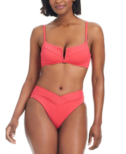 Bar III Women's V-Wire Bralette Bikini Top & Bottoms Created for Macy's Women's Fashion Shoes & Accessories
