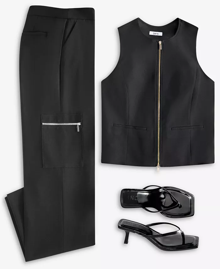 Bar III Women's Zip-Front Vest & Cargo Pants Exclusively At Macy's Women's Fashion Shoes & Accessories