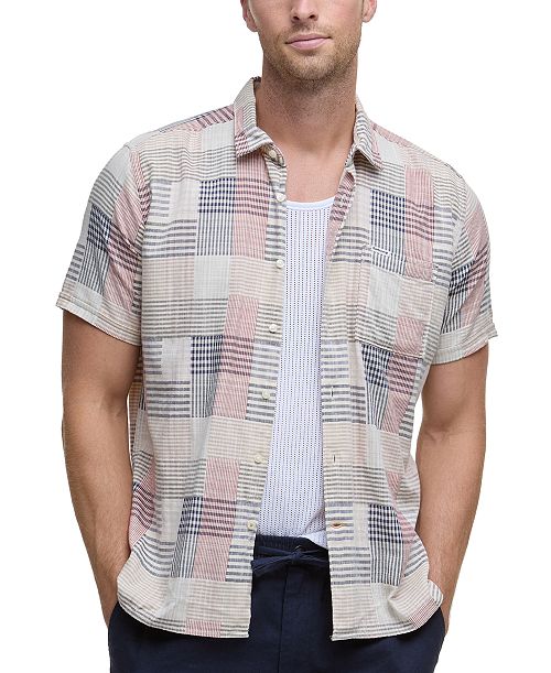 Barbour Men's OakShore Short Sleeve Patchwork Button-Front Shirt Men's Fashion & Accessories