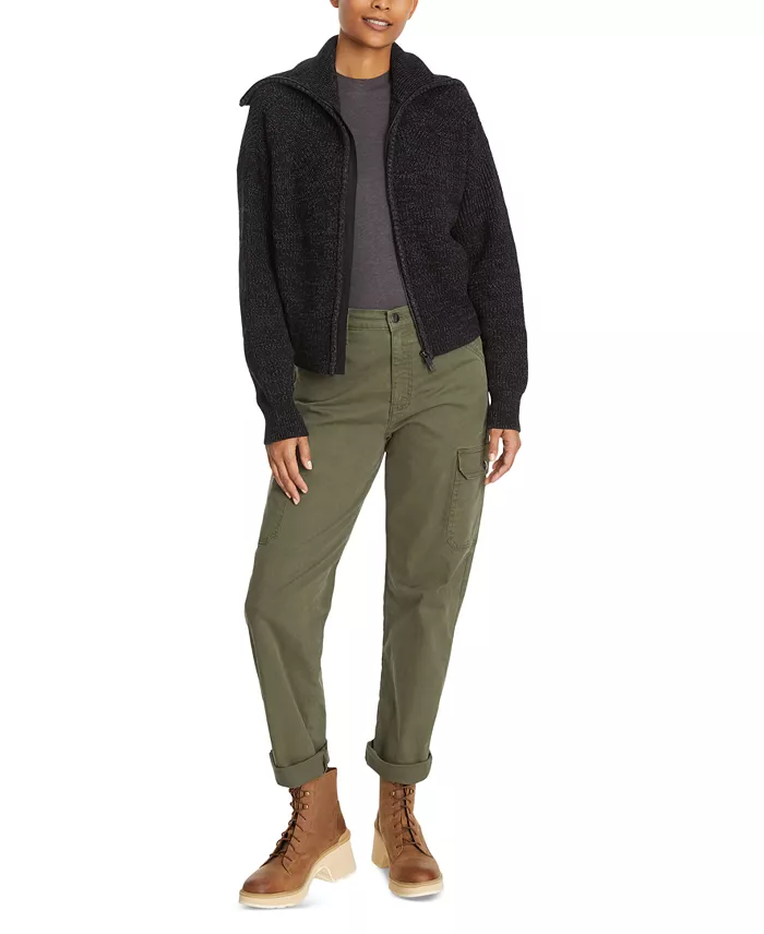 BASS OUTDOOR Women's Funnel-Neck Zippered Sweater Women's Fashion Shoes & Accessories