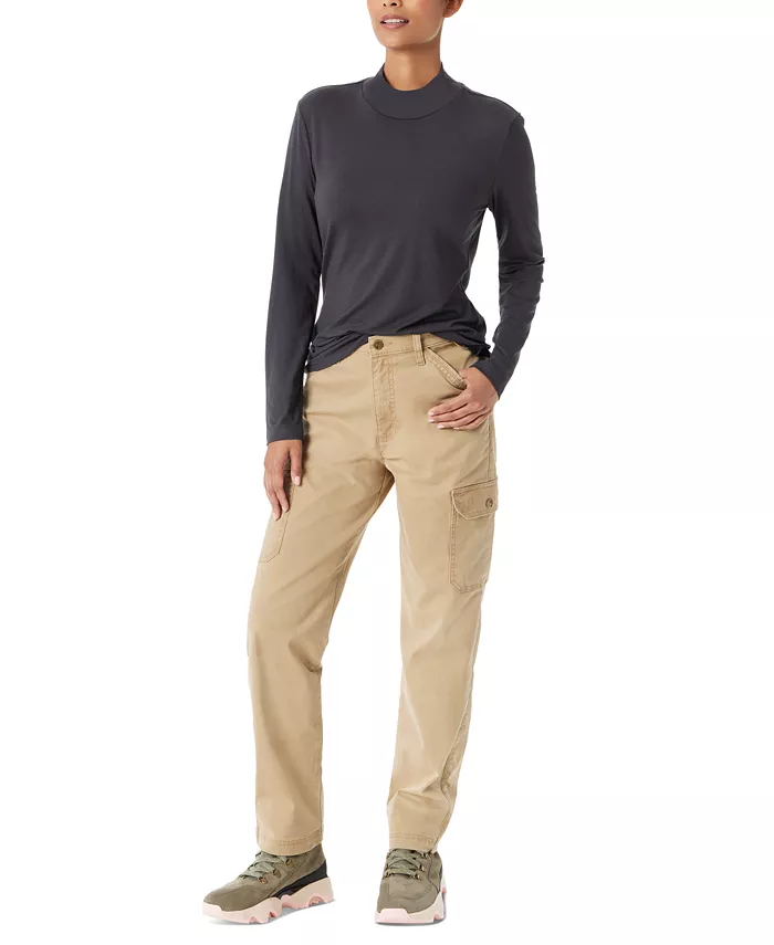 BASS OUTDOOR Women's Mock-Neck Long-Sleeve Top Women's Fashion Shoes & Accessories