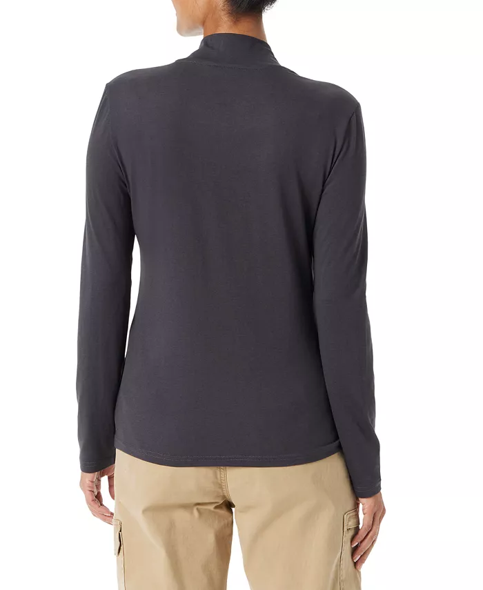 BASS OUTDOOR Women's Mock-Neck Long-Sleeve Top Women's Fashion Shoes & Accessories