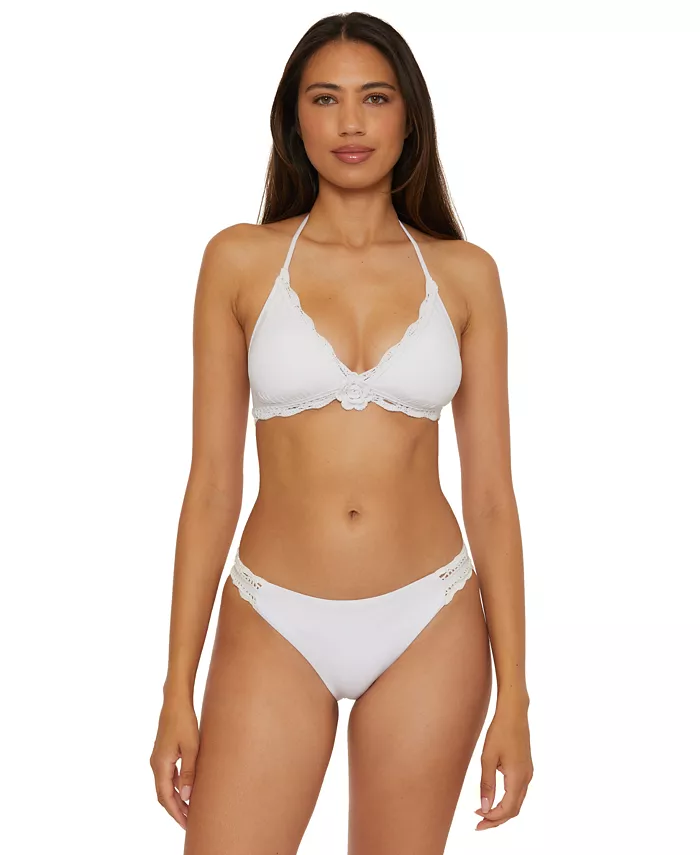 Becca Women's Colette Crochet-Trim Bikini Top & Bikini Bottoms Women's Fashion Shoes & Accessories