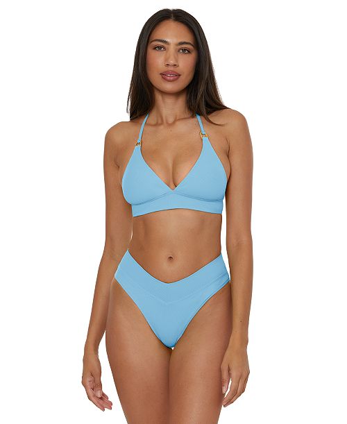 Becca Women's Modern Edge Halter Bikini Top & High-Waist Bottoms Women's Fashion Shoes & Accessories
