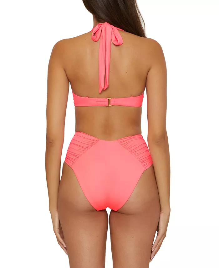 Becca Women's Ruched Underwire Bikini Top & High-Waist Bottoms Women's Fashion Shoes & Accessories