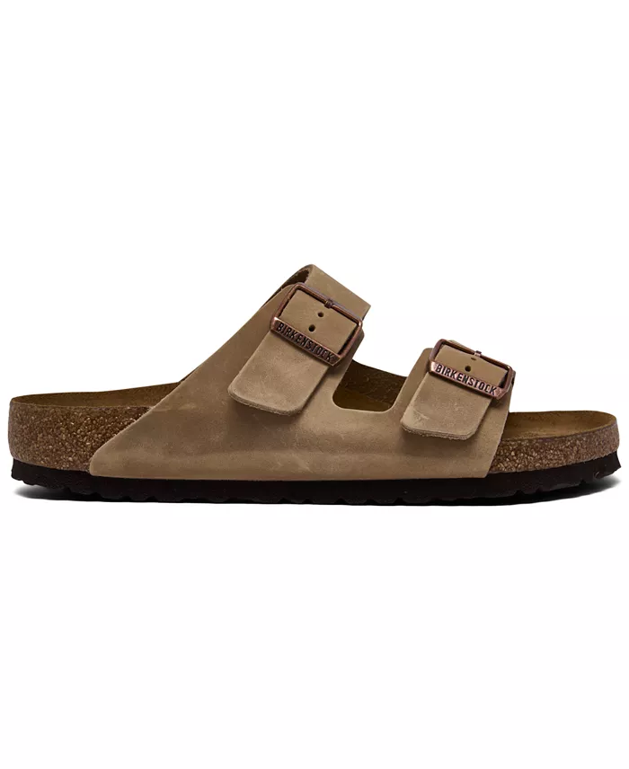 Birkenstock Men's Arizona Essentials Oiled Leather Two-Strap Sandals From Finish Line Brands