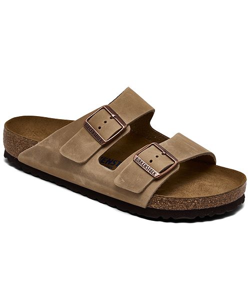 Birkenstock Men's Arizona Essentials Oiled Leather Two-Strap Sandals from Finish Line Brands